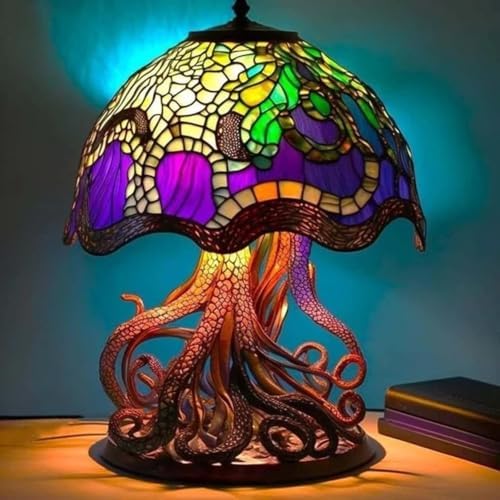 3D-Pilz-LED-Nachtlicht – Retro-Tischlampe aus Harz und Glas, farbenfrohe Dekoration für Zuhause/Büro/Kinderzimmer (Geschenkidee) 