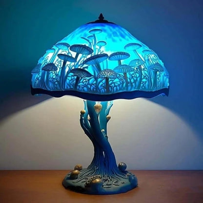 3D-Pilz-LED-Nachtlicht – Retro-Tischlampe aus Harz und Glas, farbenfrohe Dekoration für Zuhause/Büro/Kinderzimmer (Geschenkidee) 