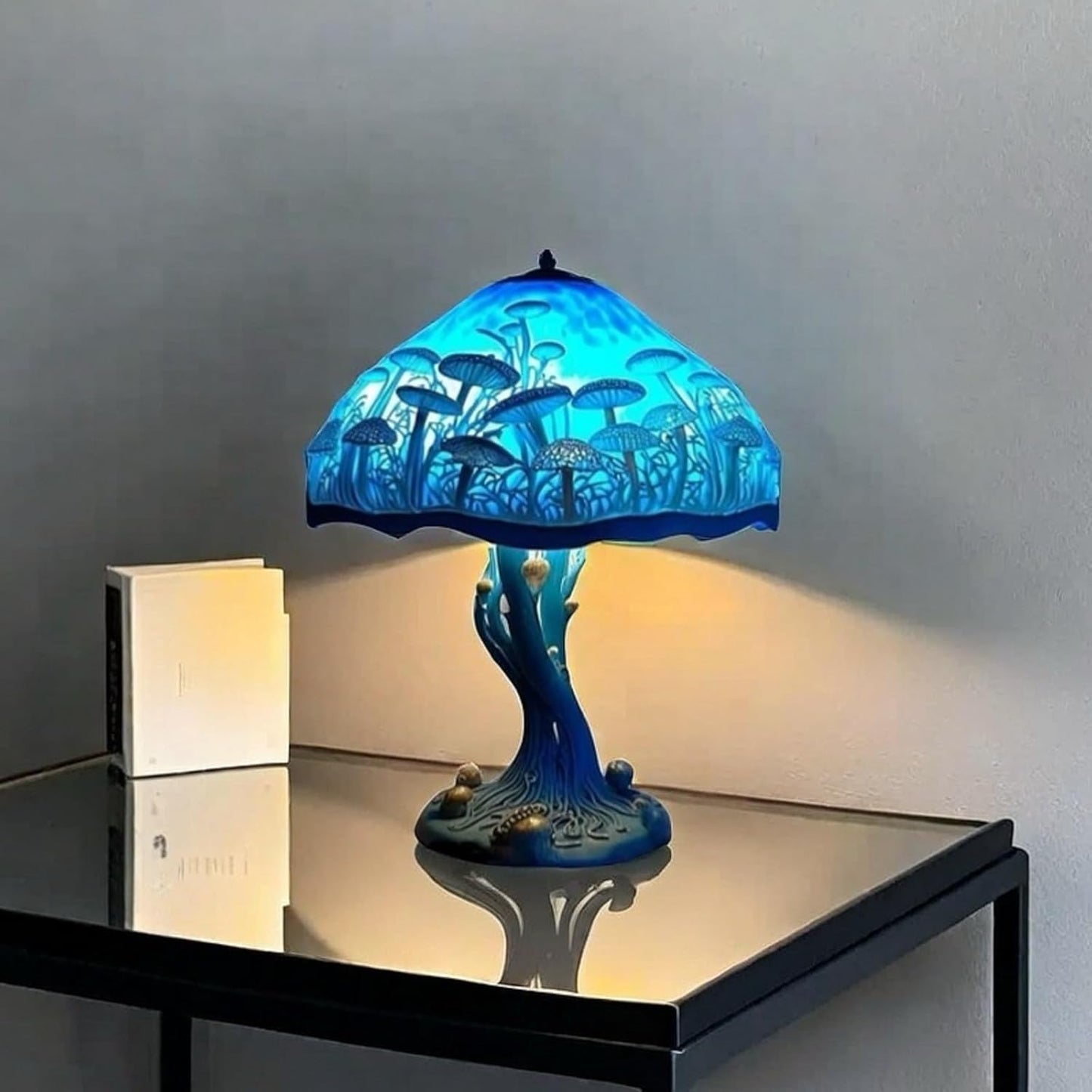 3D-Pilz-LED-Nachtlicht – Retro-Tischlampe aus Harz und Glas, farbenfrohe Dekoration für Zuhause/Büro/Kinderzimmer (Geschenkidee) 