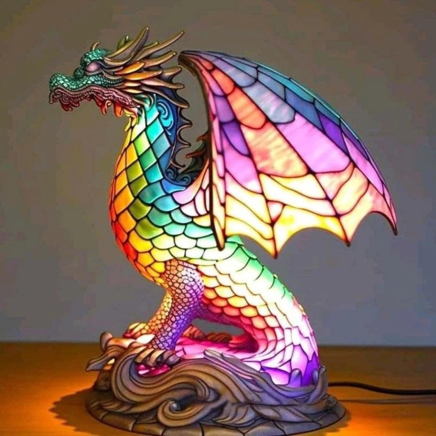 3D-Pilz-LED-Nachtlicht – Retro-Tischlampe aus Harz und Glas, farbenfrohe Dekoration für Zuhause/Büro/Kinderzimmer (Geschenkidee) 