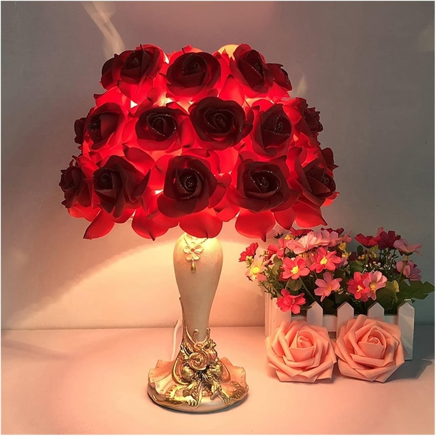 Romantische Rosen-Tischlampe – Erhellen Sie Ihren Raum mit Liebe