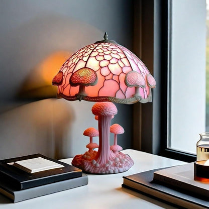 3D-Pilz-LED-Nachtlicht – Retro-Tischlampe aus Harz und Glas, farbenfrohe Dekoration für Zuhause/Büro/Kinderzimmer (Geschenkidee) 