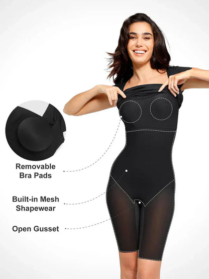 Short Sleeve Midi Shapewear Dress