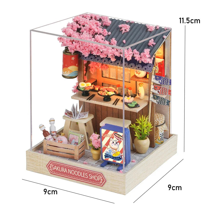 LED DIY Miniatur 3D Holzhaus Puppenhaus Bausatz