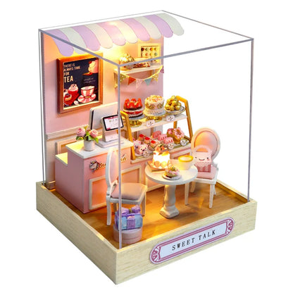 LED DIY Miniatur 3D Holzhaus Puppenhaus Bausatz