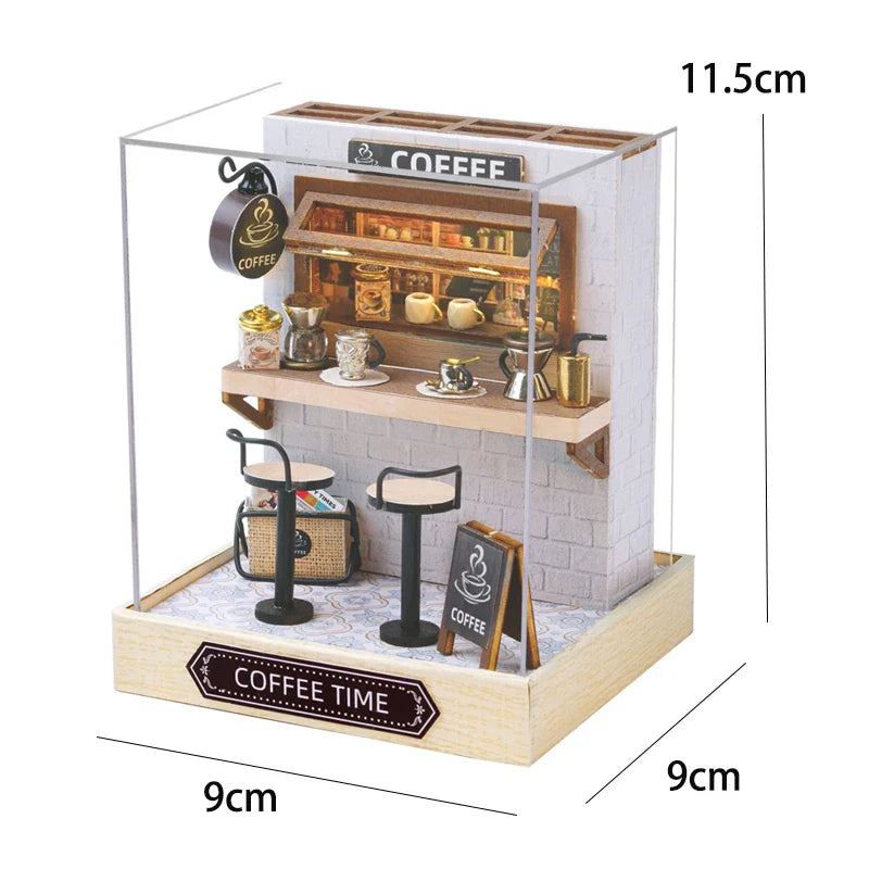 LED DIY Miniatur 3D Holzhaus Puppenhaus Bausatz