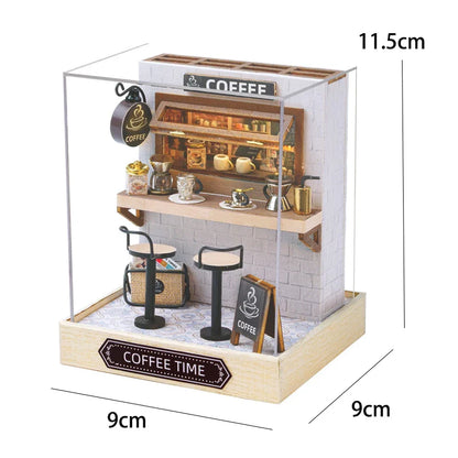 LED DIY Miniatur 3D Holzhaus Puppenhaus Bausatz