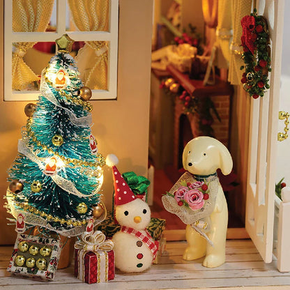 LED DIY Miniatur 3D Holzhaus Puppenhaus Bausatz