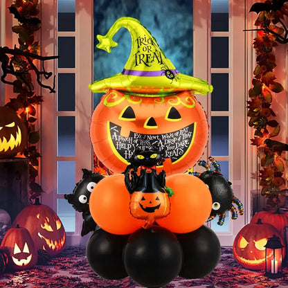 Happy Halloween Aufblasbares Set Kürbis Dekor 
