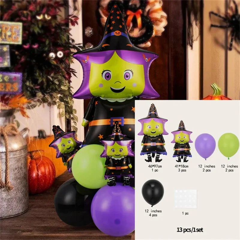 Happy Halloween Aufblasbares Set Kürbis Dekor 