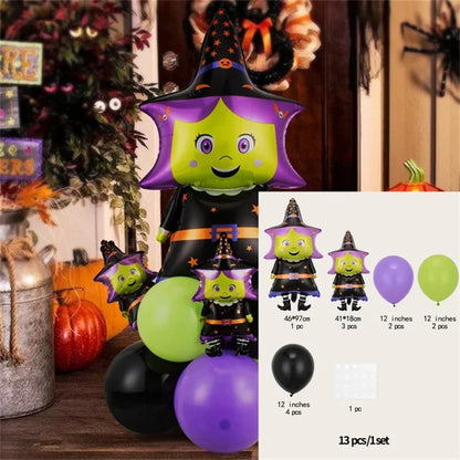Happy Halloween Aufblasbares Set Kürbis Dekor 