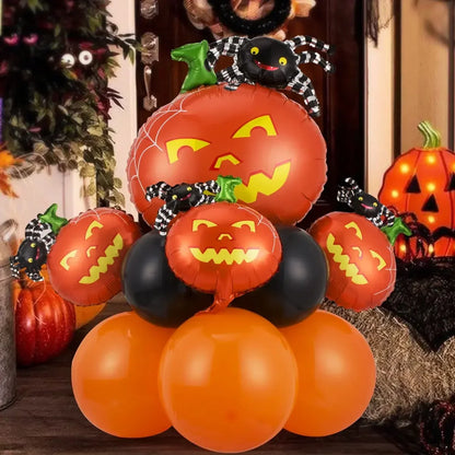 Happy Halloween Aufblasbares Set Kürbis Dekor 