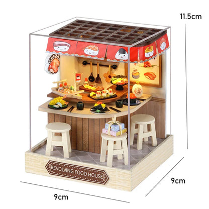 LED DIY Miniatur 3D Holzhaus Puppenhaus Bausatz