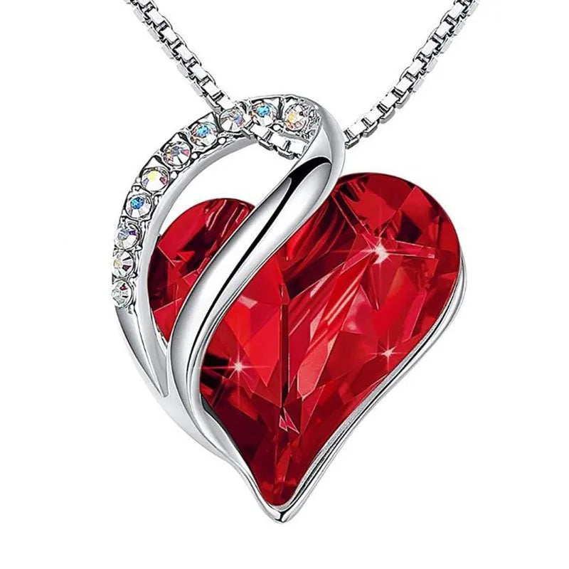 Ocean Heart Love Halskette mit Eternal Rose Schmuckschatulle 
