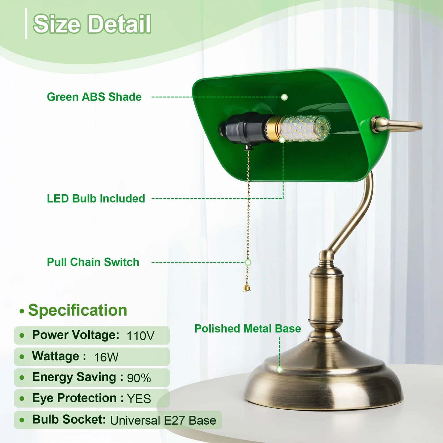 Moderne Bank-Schreibtischlampe 