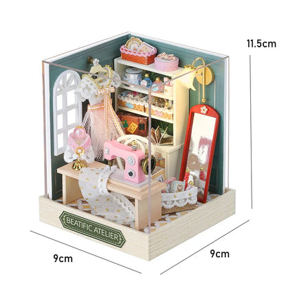 LED DIY Miniatur 3D Holzhaus Puppenhaus Bausatz