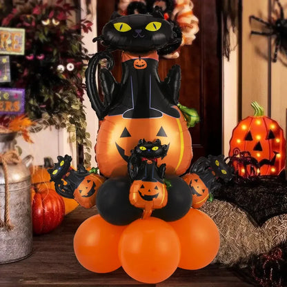 Happy Halloween Aufblasbares Set Kürbis Dekor 