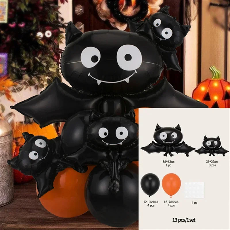 Happy Halloween Aufblasbares Set Kürbis Dekor 