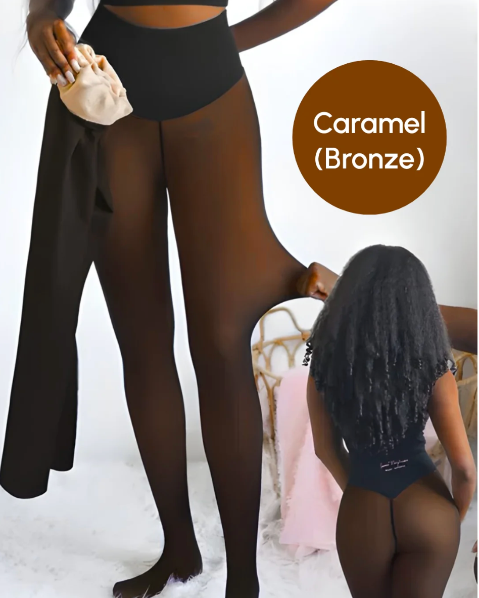 New Compression Band Model One-Seam Translucent Fleece Lined Tights