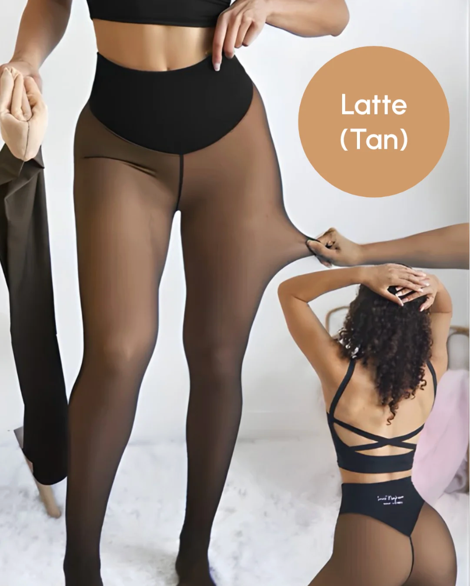 New Compression Band Model One-Seam Translucent Fleece Lined Tights