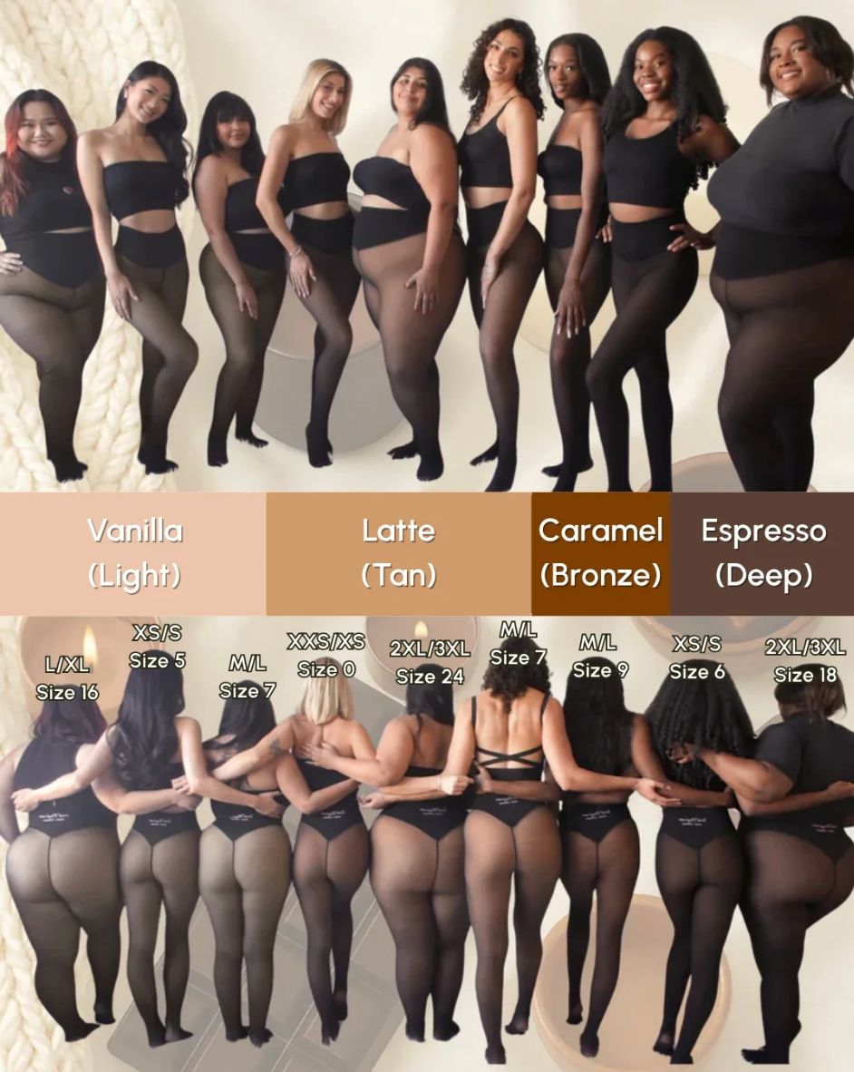 New Compression Band Model One-Seam Translucent Fleece Lined Tights