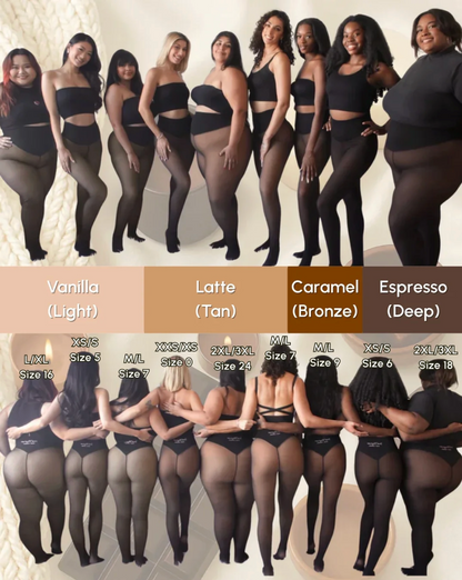 New Compression Band Model One-Seam Translucent Fleece Lined Tights