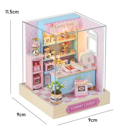 LED DIY Miniatur 3D Holzhaus Puppenhaus Bausatz