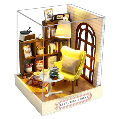 LED DIY Miniatur 3D Holzhaus Puppenhaus Bausatz