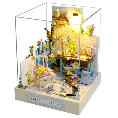 LED DIY Miniatur 3D Holzhaus Puppenhaus Bausatz