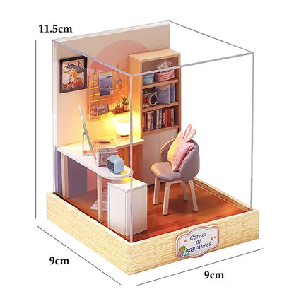 LED DIY Miniatur 3D Holzhaus Puppenhaus Bausatz