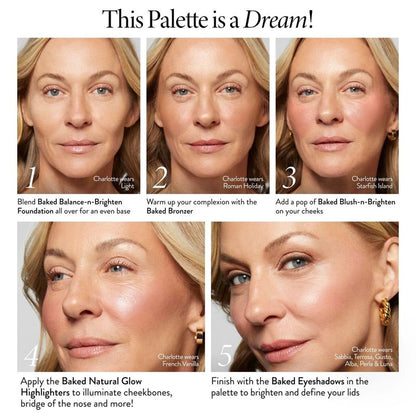Katobb makeup Kit - Tuscan Dreams includes Baked Multicolor Eyeshadow Palette