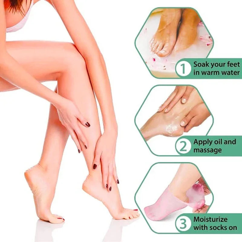 FootLux™ Women's Foot Spa Pedicure Silicone Socks
