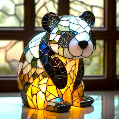 Moderne Tischlampe aus Buntglas 